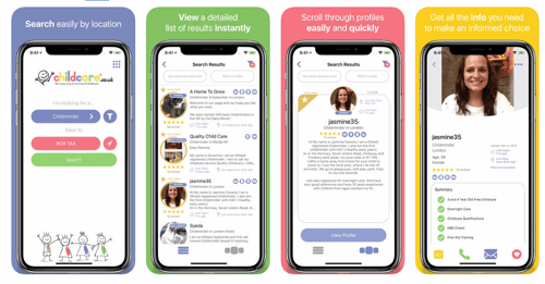 Childcare.co.uk Mobile App Store Screenshot Examples