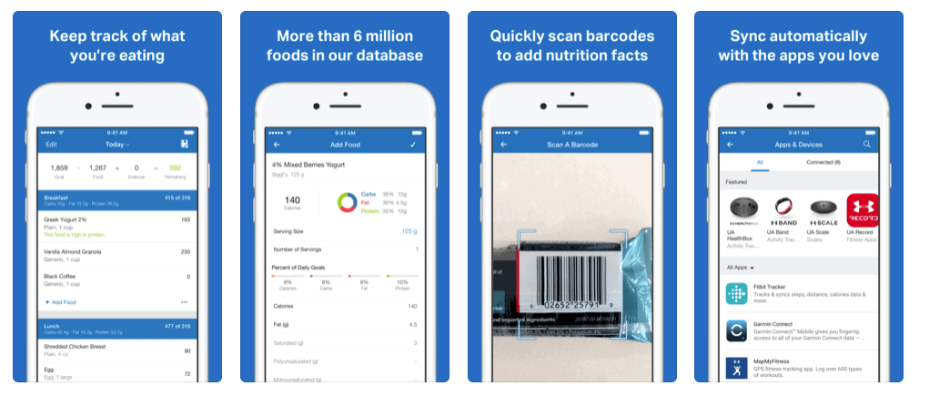 MyFitnessPal App Store Screenshots Example