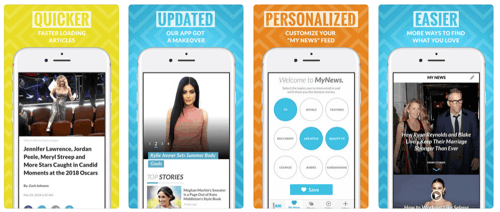 E News! Mobile Entertainment App Screenshots
