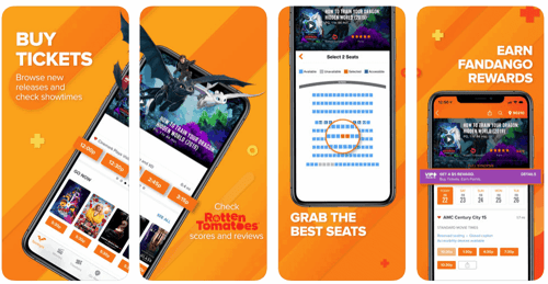 Fandango Movie App Development Screenshot